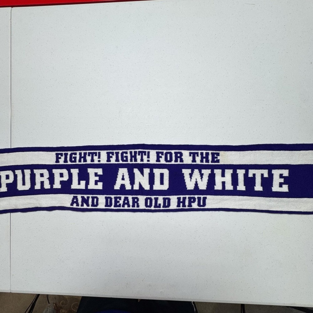 High‎ Point University Scarf Purple White NCAA College Knit Fringe HPU Panthers